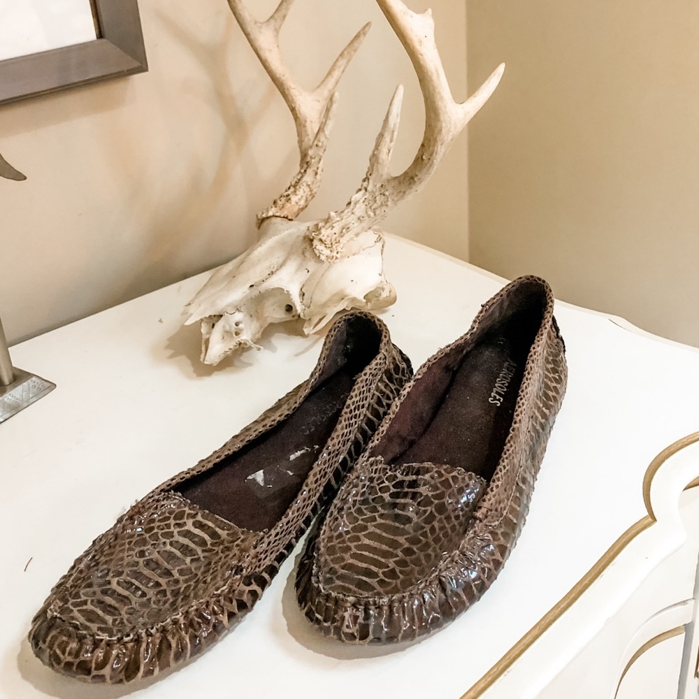 Aerosoles brown snake loafer flat 8.5